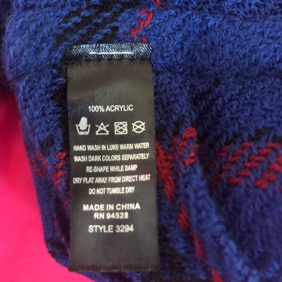 Pretty Blue and Red Plaid Infinity Scarf - Picture 2 of 2